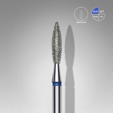 Expert διαμαντόφρεζα νυχιών φλόγα μπλε 2,3mm/10mm