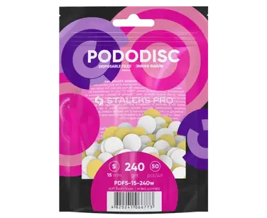 50 ανταλακτικά λευκά soft pads 15mm για Pododisc S Expert 240grit