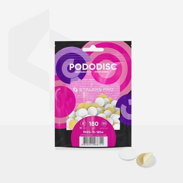 50 ανταλακτικά λευκά soft pads 15mm για Pododisc S Expert 180grit