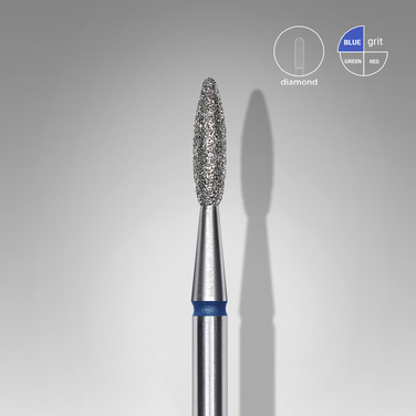 Expert διαμαντόφρεζα νυχιών φλόγα μπλε 2,1mm/8mm