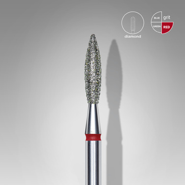 Expert διαμαντόφρεζα νυχιών φλόγα κόκκινο 2,3mm/10mm