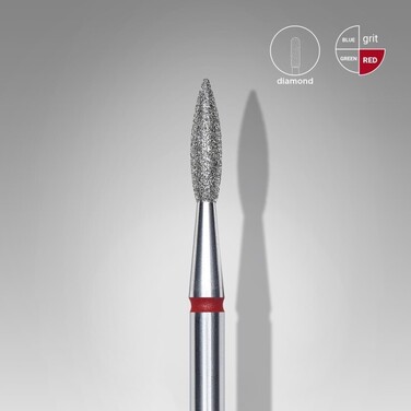 Expert διαμαντόφρεζα νυχιών φλόγα κόκκινο 1,4mm/8mm