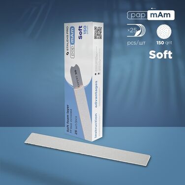 25 λίμες λευκές papmAm σε μαλακό στρώμα αφρού Expert 20 150grit
