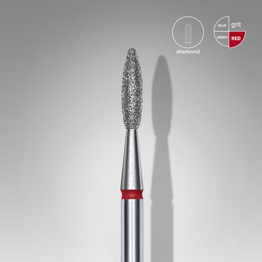 Expert διαμαντόφρεζα νυχιών φλόγα κόκκινο 2,1mm/8mm
